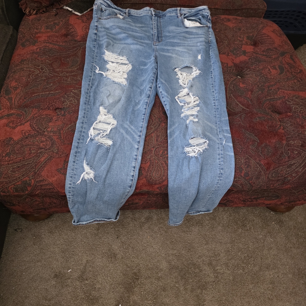 Distressed Blue Jeans